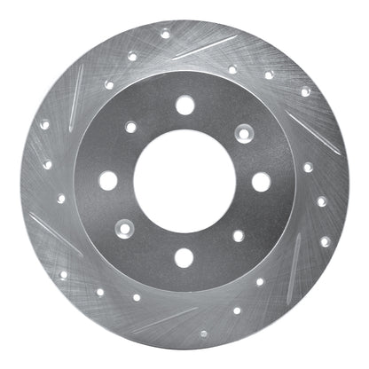 R1 Concepts R1 04-09 Kia Spectra5 Rear Left Drilled & Slotted Silver Brake Rotor