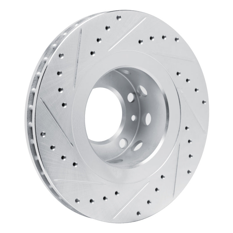 R1 Concepts R1 87-88 BMW M6 Front Left Drilled & Slotted Silver Brake Rotor