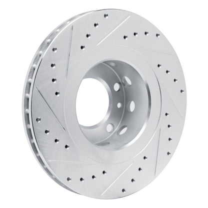 R1 Concepts R1 87-88 BMW M6 Front Left Drilled & Slotted Silver Brake Rotor