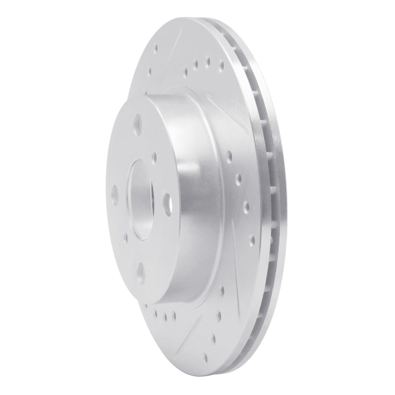 R1 Concepts R1 85-88 Chevrolet Nova Front Left Drilled & Slotted Silver Brake Rotor