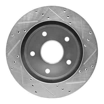R1 Concepts R1 00-01 Dodge Ram 1500 Pickup Front Left Drilled & Slotted Silver Brake Rotor