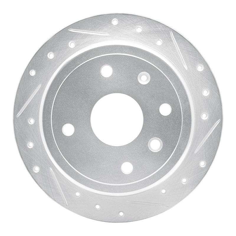 R1 Concepts R1 04-10 Chevrolet Optra (USA/Canada) Rear Right Drilled & Slotted Silver Brake Rotor