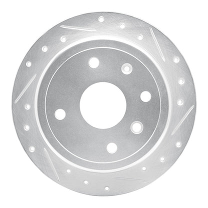 R1 Concepts R1 04-10 Chevrolet Optra (USA/Canada) Rear Right Drilled & Slotted Silver Brake Rotor