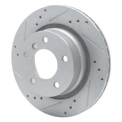 R1 Concepts R1 2003-2008 BMW Z4 Rear Left Drilled & Slotted Silver Brake Rotor