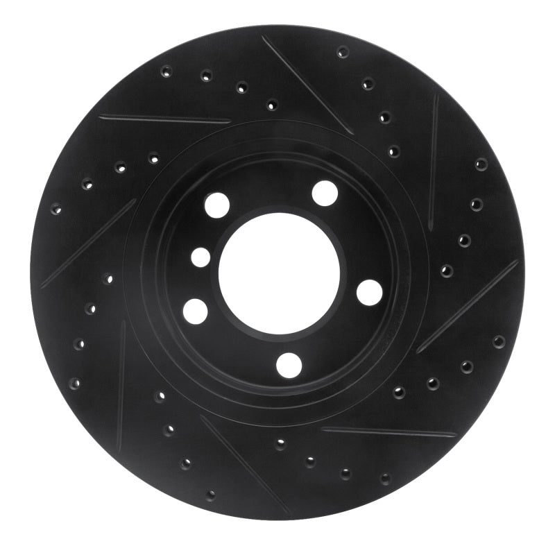 R1 Concepts R1 11-16 Mini Cooper Paceman Front Left Drilled & Slotted Black Brake Rotor