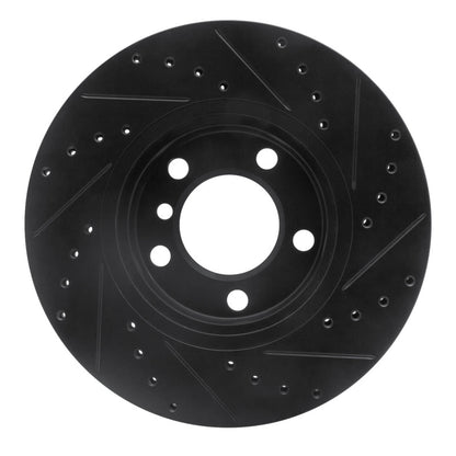 R1 Concepts R1 11-16 Mini Cooper Paceman Front Left Drilled & Slotted Black Brake Rotor