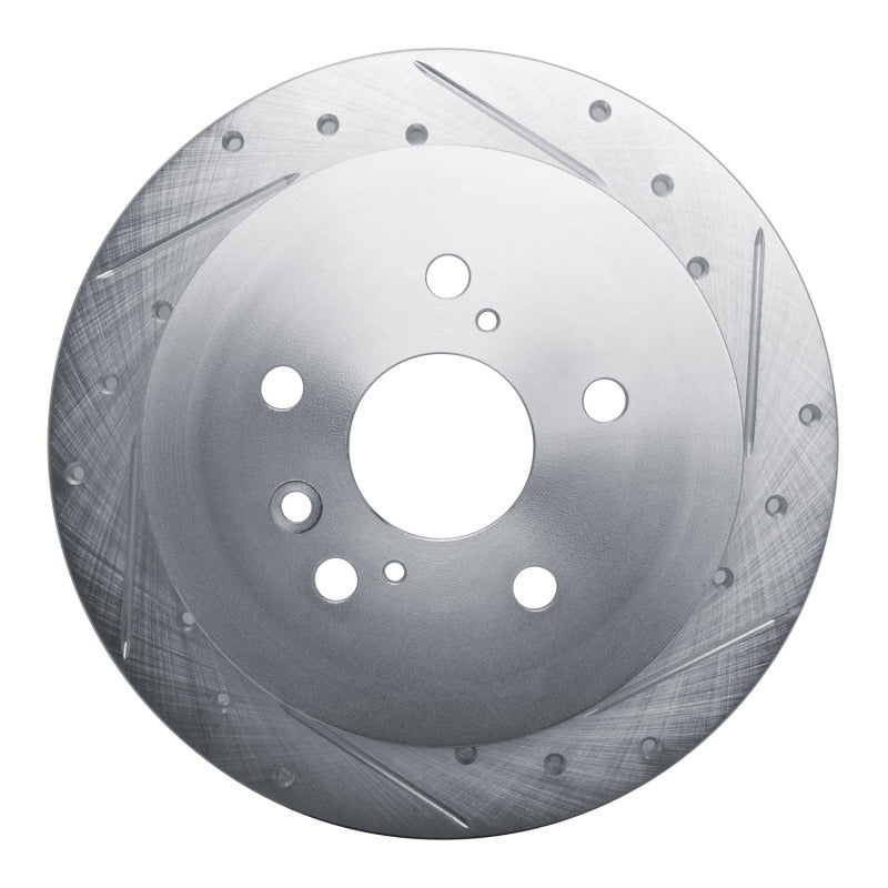 R1 Concepts R1 09-15 Toyota Venza Rear Right Drilled & Slotted Silver Brake Rotor