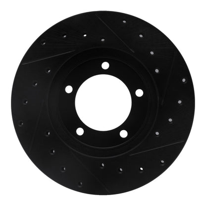 R1 Concepts R1 79-83 Toyota Pickup Front Left Drilled & Slotted Black Brake Rotor