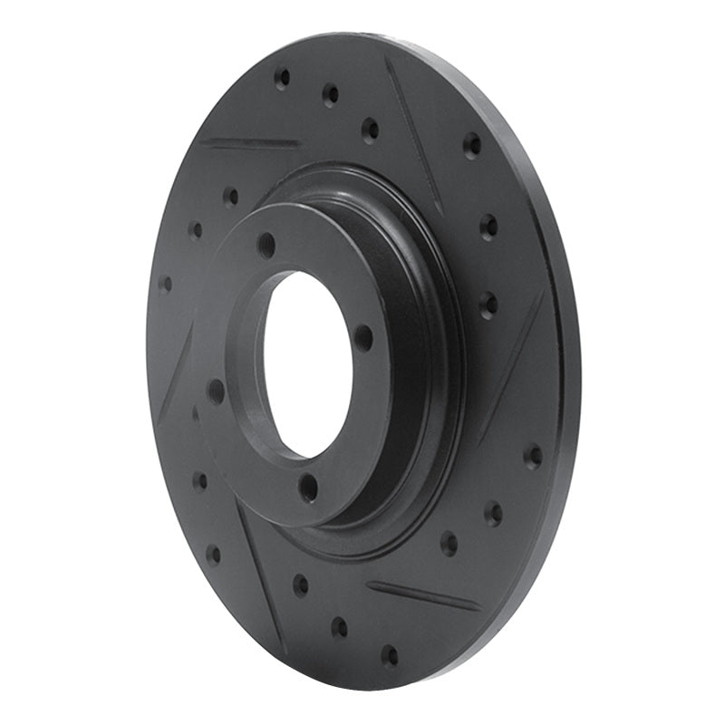 R1 Concepts R1 81-84 Toyota STARLET Front Right Drilled & Slotted Black Brake Rotor