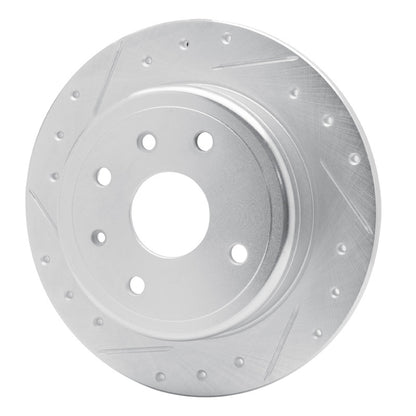 R1 Concepts R1 04-10 Chevrolet Epica (USA/Canada) Rear Left Drilled & Slotted Silver Brake Rotor