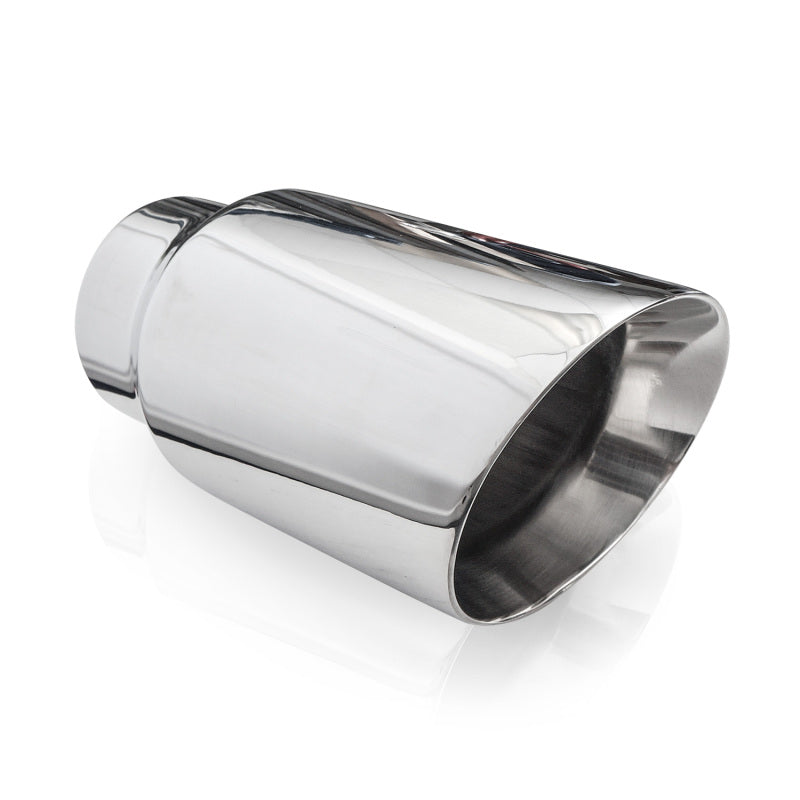 Stainless Works Conical Double Wall Slash Cut Exhaust Tip - 4in Body 3in Inlet