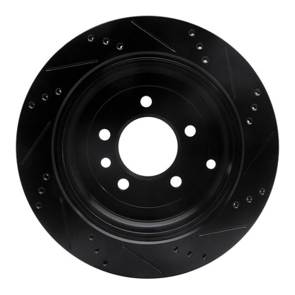 R1 Concepts R1 05-07 Land Rover LR3 Rear Left Drilled & Slotted Black Brake Rotor