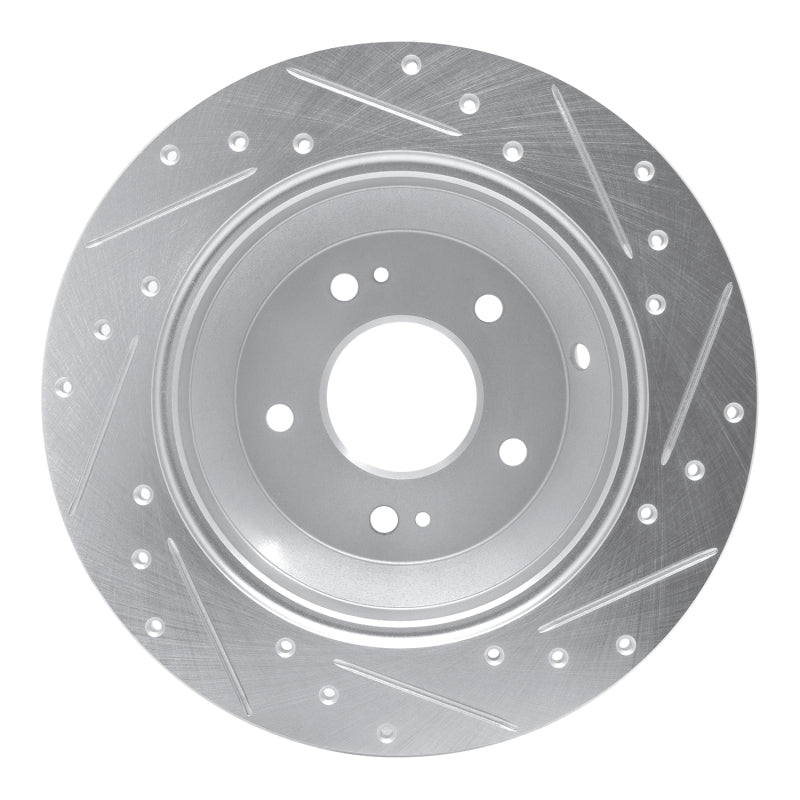 R1 Concepts R1 15-20 Kia SORENTO Rear Left Drilled & Slotted Silver Brake Rotor