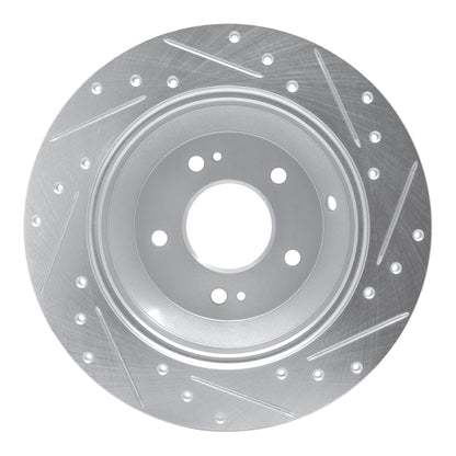 R1 Concepts R1 15-20 Kia SORENTO Rear Left Drilled & Slotted Silver Brake Rotor