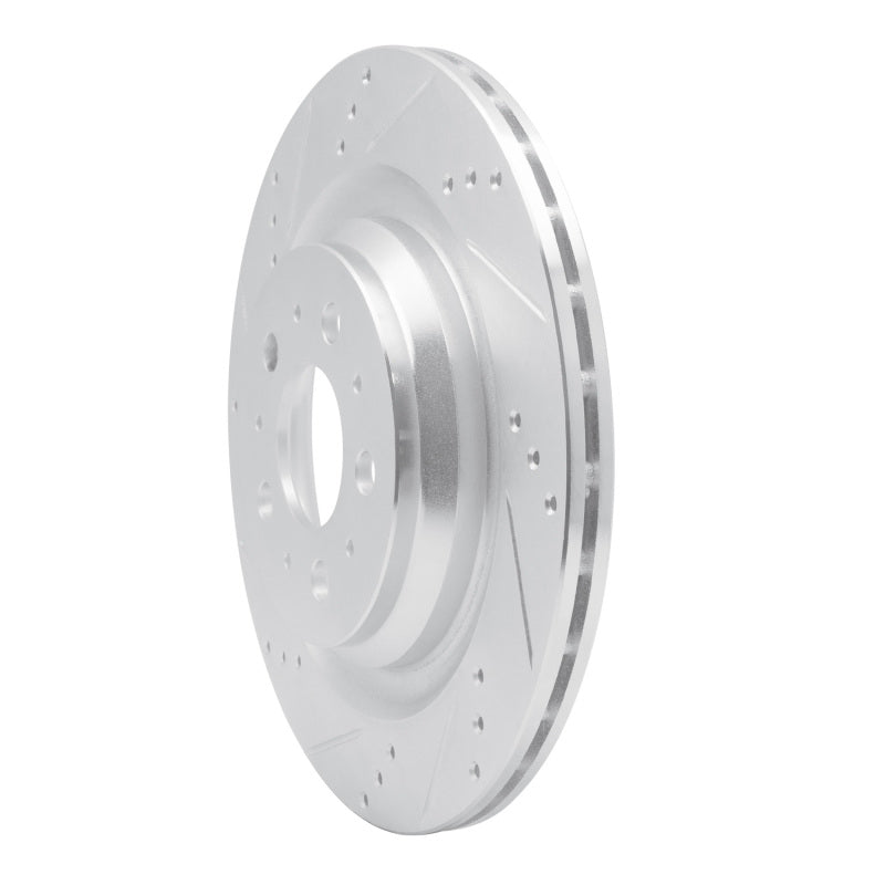 R1 Concepts R1 17-25 Tesla Model 3 Rear Left Drilled & Slotted Silver Brake Rotor