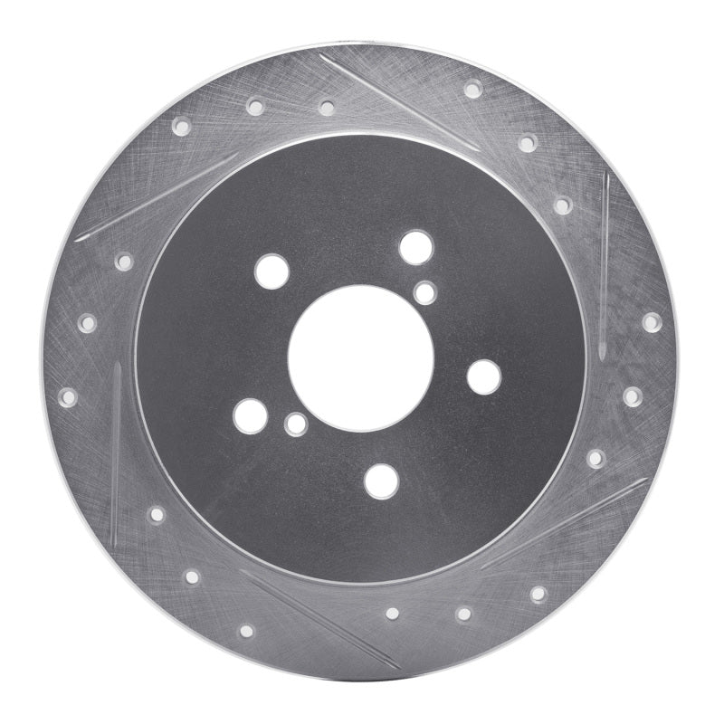 R1 Concepts R1 05-09 Subaru Outback Rear Right Drilled & Slotted Silver Brake Rotor