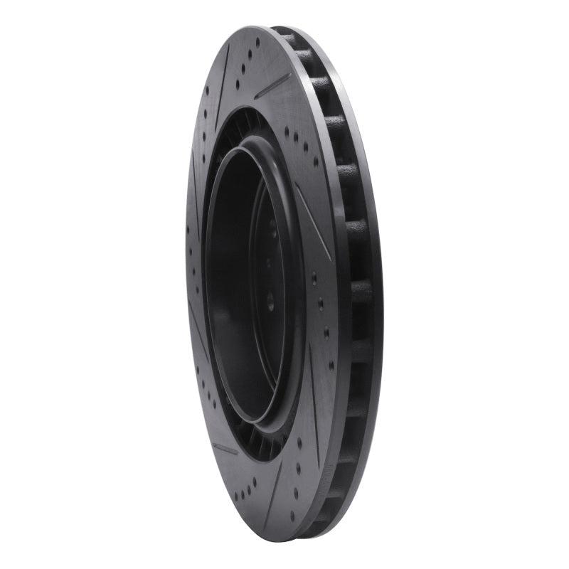R1 Concepts R1 04-11 Cadillac CTS Rear Right Drilled & Slotted Black Brake Rotor