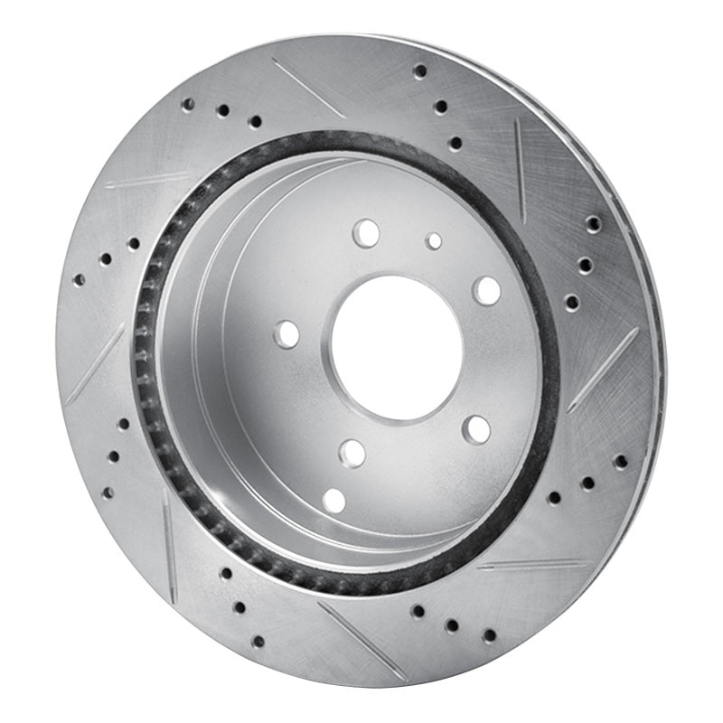 R1 Concepts R1 07-15 Chevrolet CAPTIVA Rear Left Drilled & Slotted Silver Brake Rotor