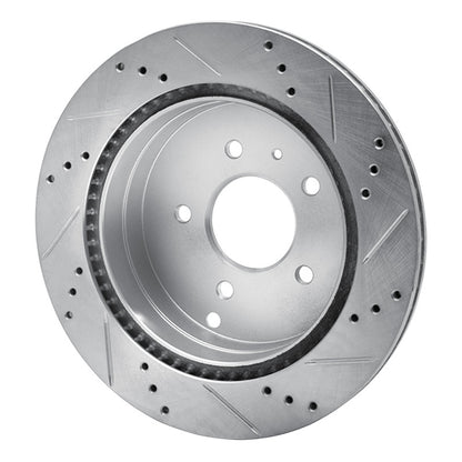 R1 Concepts R1 07-15 Chevrolet CAPTIVA Rear Left Drilled & Slotted Silver Brake Rotor