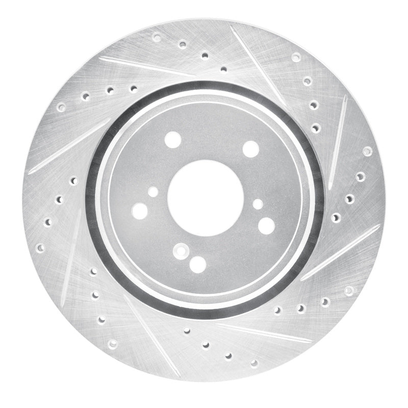 R1 Concepts R1 14-20 Acura MDX Front Right Drilled & Slotted Silver Brake Rotor