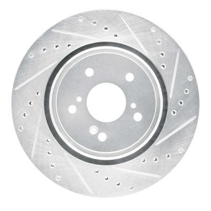 R1 Concepts R1 14-20 Acura MDX Front Right Drilled & Slotted Silver Brake Rotor