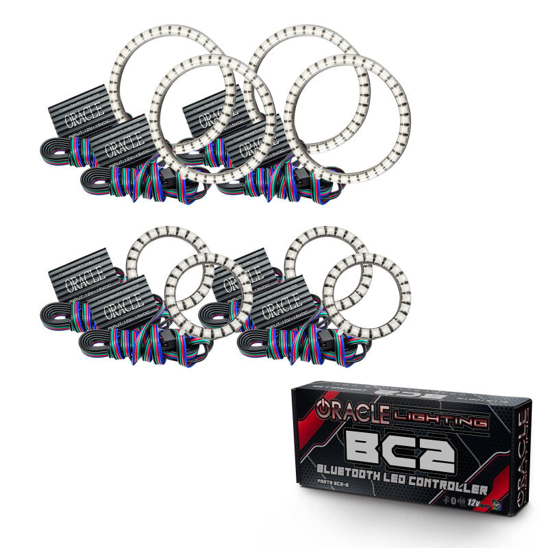ORACLE Lighting Oracle Vector Jeep Wrangler JK Grille Halo Kit - ColorSHIFT w/ BC1 Controller