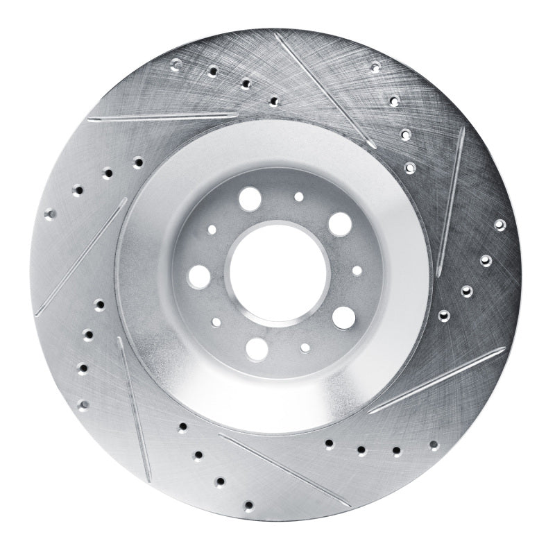 R1 Concepts R1 20-25 Tesla Model Y Rear Left Drilled & Slotted Silver Brake Rotor