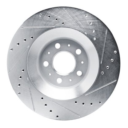 R1 Concepts R1 20-25 Tesla Model Y Rear Left Drilled & Slotted Silver Brake Rotor