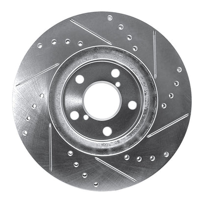 R1 Concepts R1 17-23 Subaru Impreza Front Left Drilled & Slotted Silver Brake Rotor