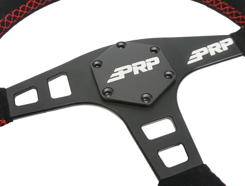 PRP Seats PRP Flat Suede Steering Wheel - Red