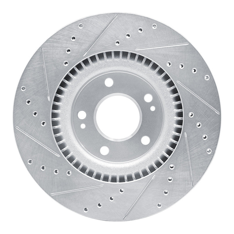 R1 Concepts R1 17-20 Kia Cadenza Front Right Drilled & Slotted Silver Brake Rotor