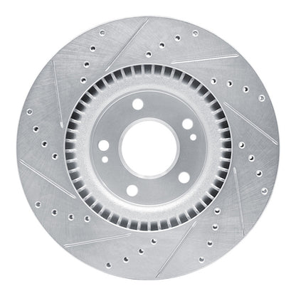 R1 Concepts R1 17-20 Kia Cadenza Front Right Drilled & Slotted Silver Brake Rotor