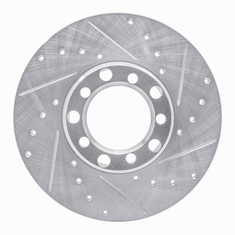 R1 Concepts R1 73-85 Mercedes-Benz 300D Front Right Drilled & Slotted Silver Brake Rotor