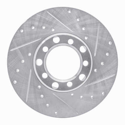 R1 Concepts R1 73-85 Mercedes-Benz 300D Front Right Drilled & Slotted Silver Brake Rotor