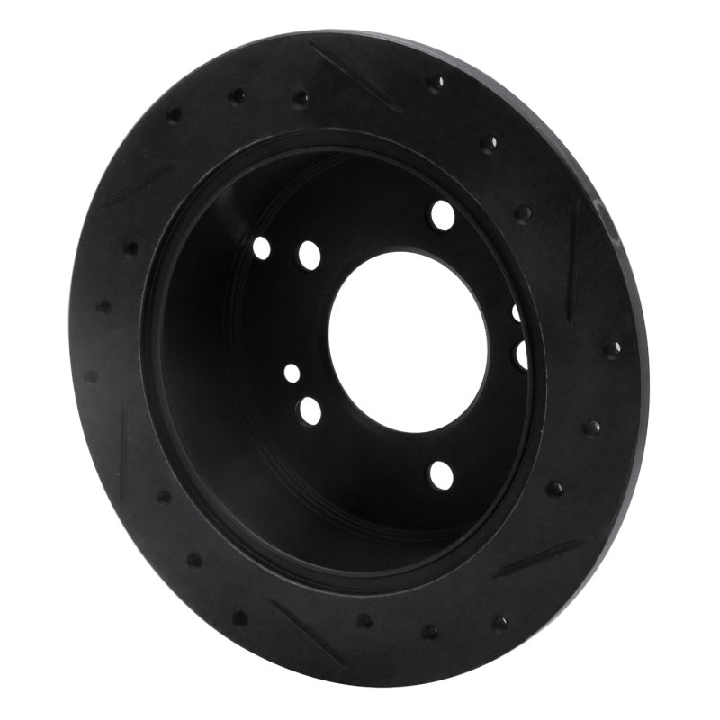 R1 Concepts R1 01-10 Hyundai XG300 Rear Left Drilled & Slotted Black Brake Rotor