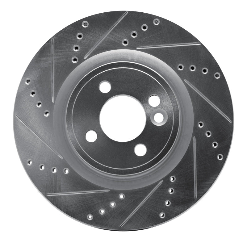 R1 Concepts R1 09-14 Mini Cooper (Excl Clubman) Front Left Drilled & Slotted Silver Brake Rotor