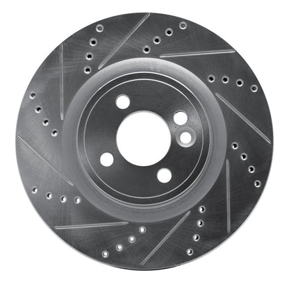 R1 Concepts R1 09-14 Mini Cooper (Excl Clubman) Front Left Drilled & Slotted Silver Brake Rotor