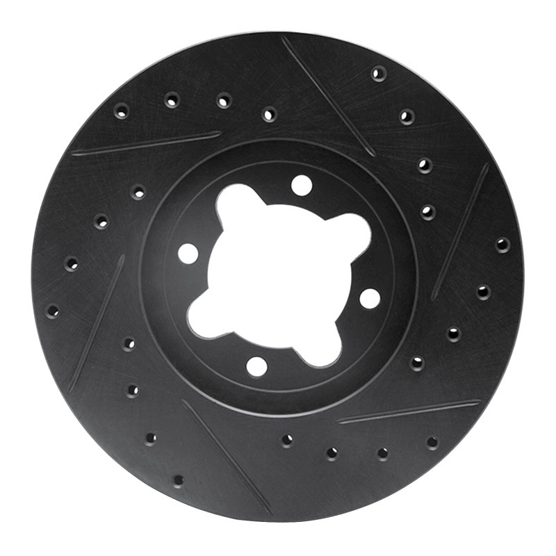 R1 Concepts R1 82-85 Toyota Celica Front Left Drilled & Slotted Black Brake Rotor