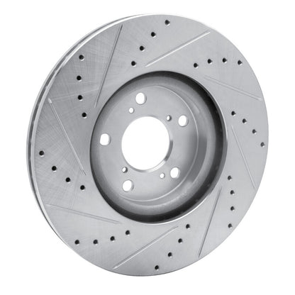 R1 Concepts R1 07-20 Acura ZDX Front Right Drilled & Slotted Silver Brake Rotor