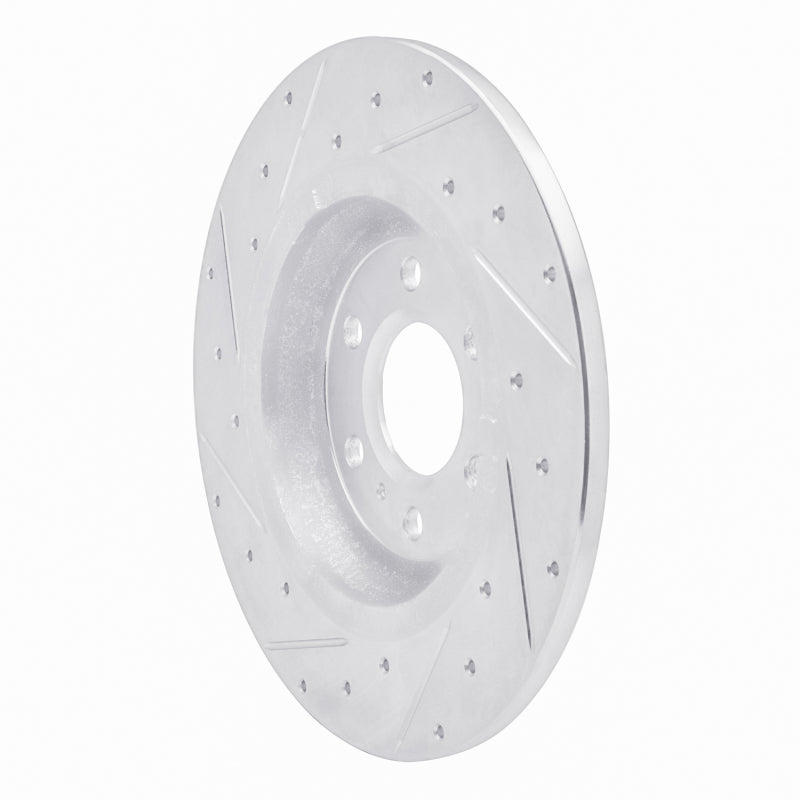 R1 Concepts R1 11-15 VPG MV-1 Rear Right Drilled & Slotted Silver Brake Rotor