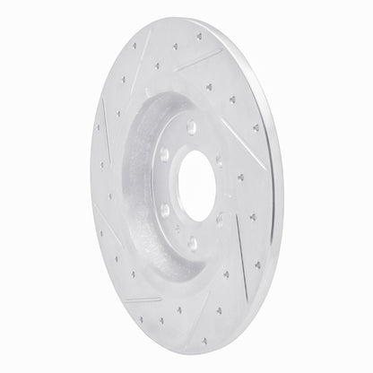 R1 Concepts R1 11-15 VPG MV-1 Rear Right Drilled & Slotted Silver Brake Rotor