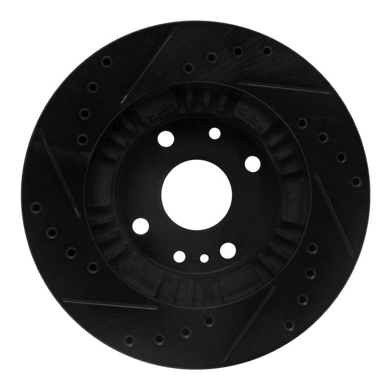 R1 Concepts R1 99-03 Mazda Protege Front Right Drilled & Slotted Black Brake Rotor