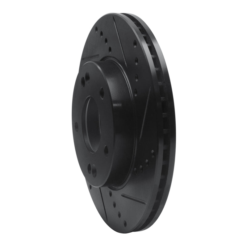 R1 Concepts R1 10-11 Kia Soul Front Right Drilled & Slotted Black Brake Rotor