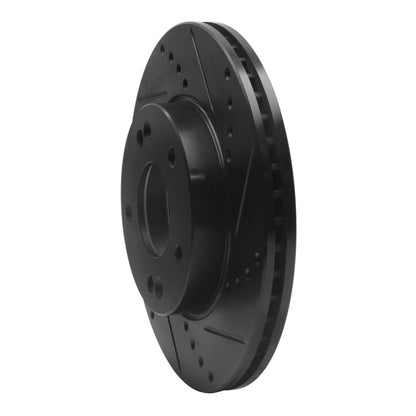 R1 Concepts R1 10-11 Kia Soul Front Right Drilled & Slotted Black Brake Rotor