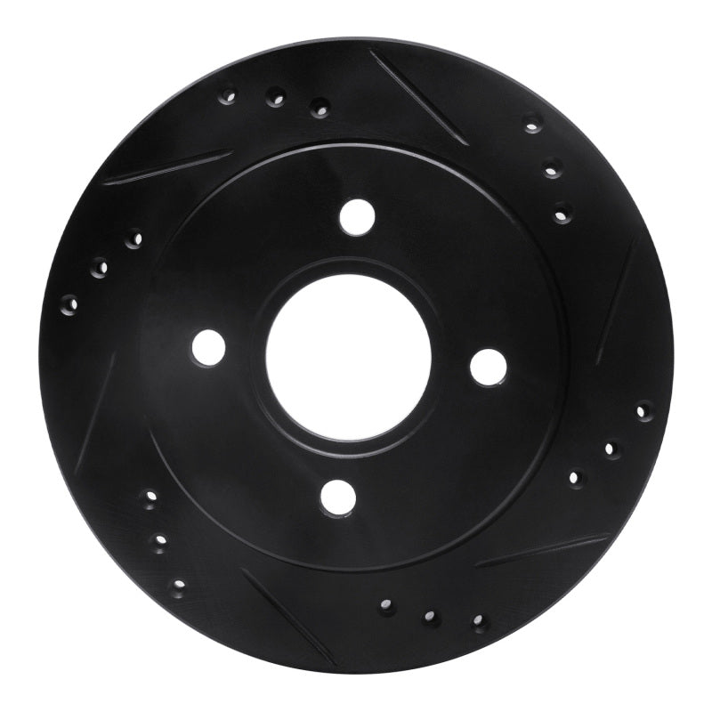 R1 Concepts R1 95-04 Ford Contour Rear Right Drilled & Slotted Black Brake Rotor