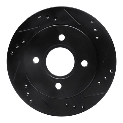 R1 Concepts R1 95-04 Ford Contour Rear Right Drilled & Slotted Black Brake Rotor
