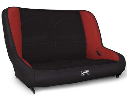 PRP Seats PRP Jeep CJ7/YJ Low Back Rear Bench - Black/Red