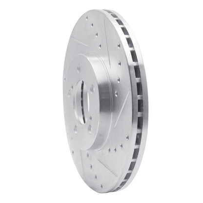 R1 Concepts R1 93-07 Ford Taurus SHO Front Right Drilled & Slotted Silver Brake Rotor