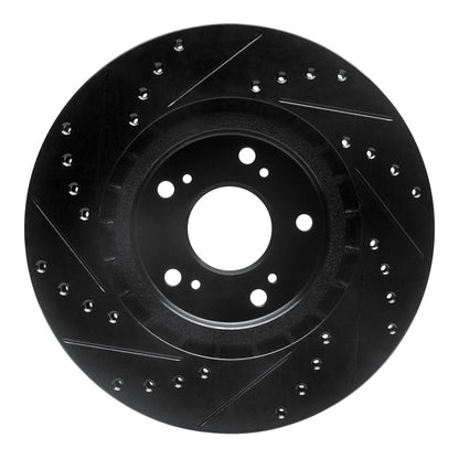 R1 Concepts R1 97-05 Acura NSX Rear Right Drilled & Slotted Black Brake Rotor
