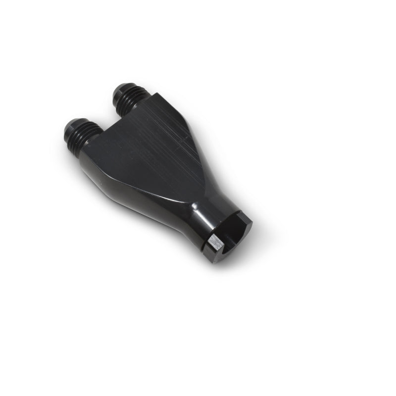 Russell Performance Billet Y-Block Adapter 3/8in SAE Quick Disconnect (2) -6AN Male Flare Black